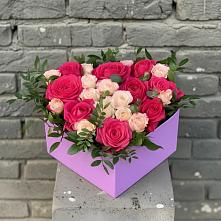 Цветочная композиция из Розы в коробке в Кадошкино