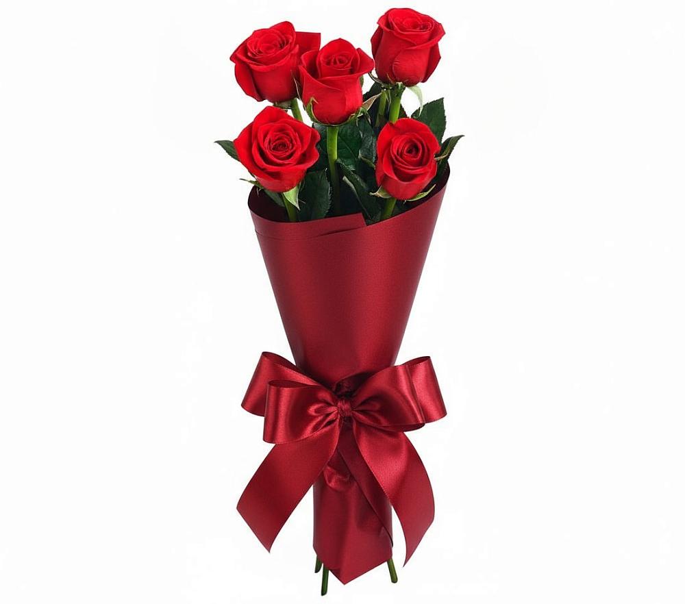 Букет 5 Красных роз Эдлесс Лав в Кадошкино