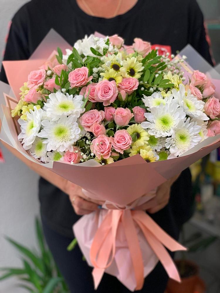Букет цветов из: Розы и Хризантемы в Кадошкино