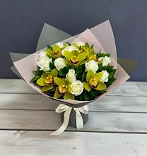 Букет цветов из:  Орхидеи и Розы #REPLACE_PRED# Кадошкино