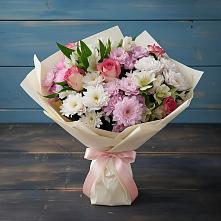 Букет цветов из:  Хризантемы, Альстромерии и Розы в Кадошкино