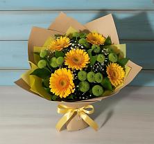 Букет цветов из:  Герберы и Хризантемы в Кадошкино