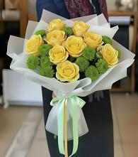 Букет цветов из:  Хризантемы и Розы в Кадошкино