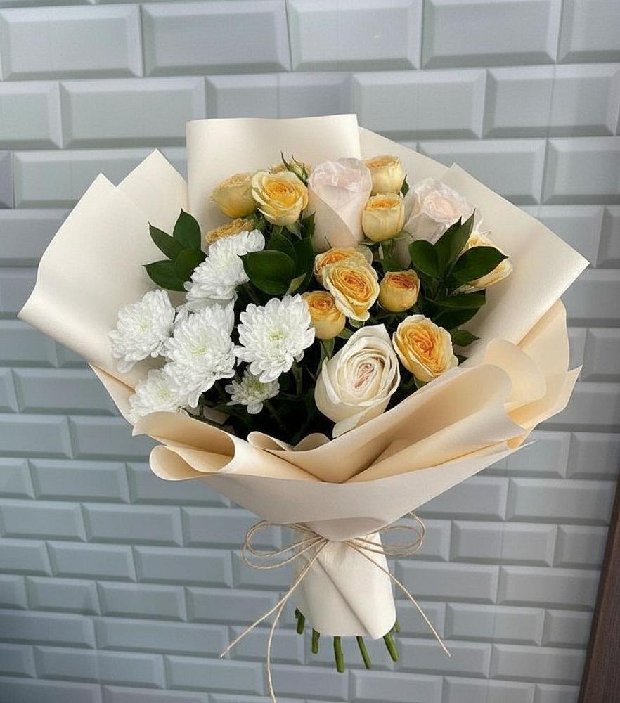 Букет цветов из: Розы и Хризантемы в Кадошкино