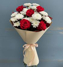 Букет цветов из:  Розы и Хризантемы в Кадошкино