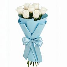 Букет 7 белых роз Проуд в Кадошкино