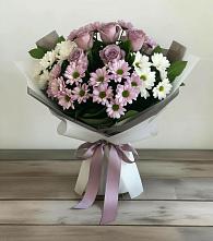 Букет цветов из:  Хризантемы и Розы в Кадошкино