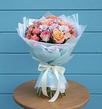 Букет цветов из:  Хризантемы и Розы в Кадошкино