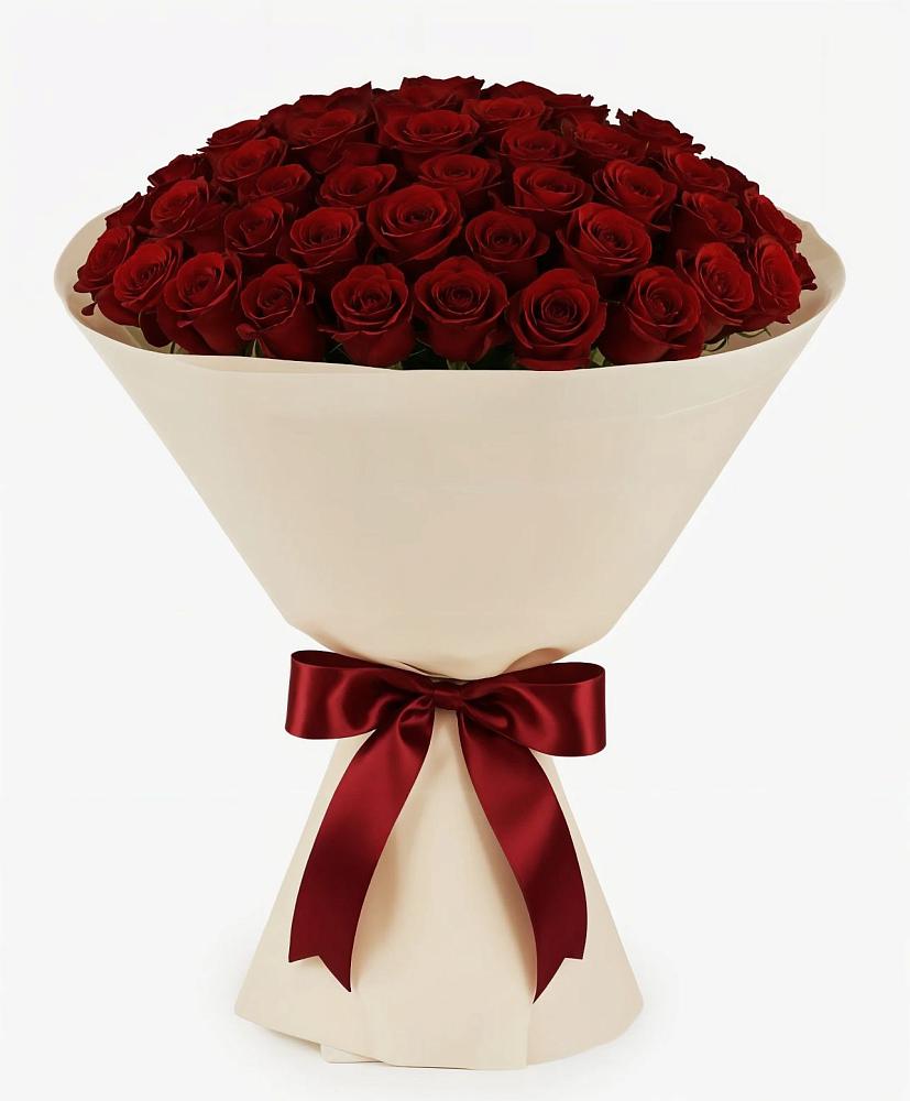 Букет 101 Бордовая роза Блэк Бакарра в Кадошкино